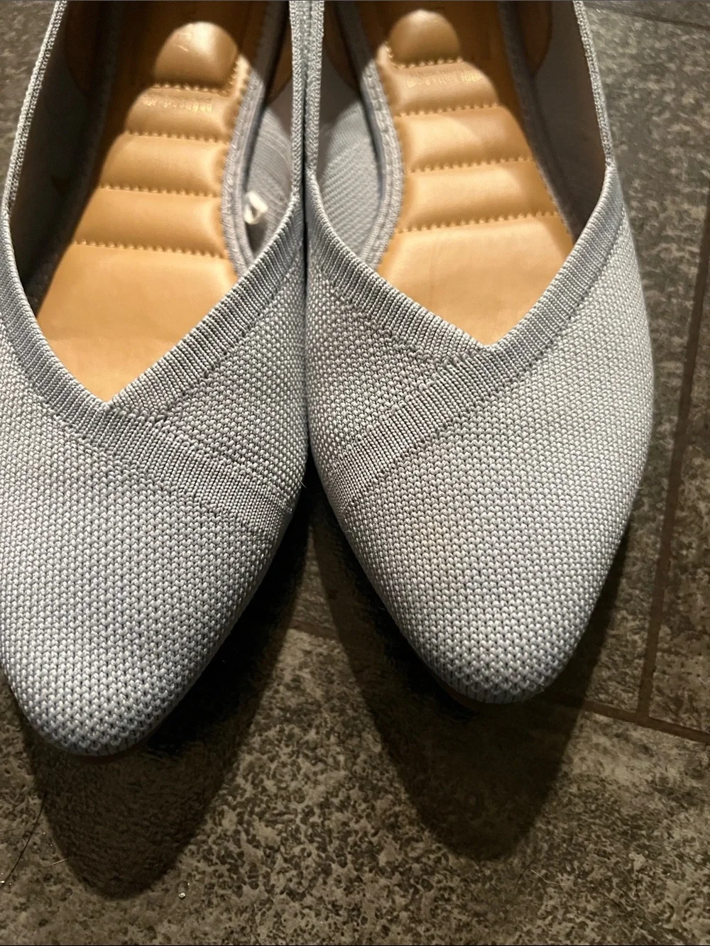 Cynthia Rowley Light Blue Knit Pointed-Toe Flats